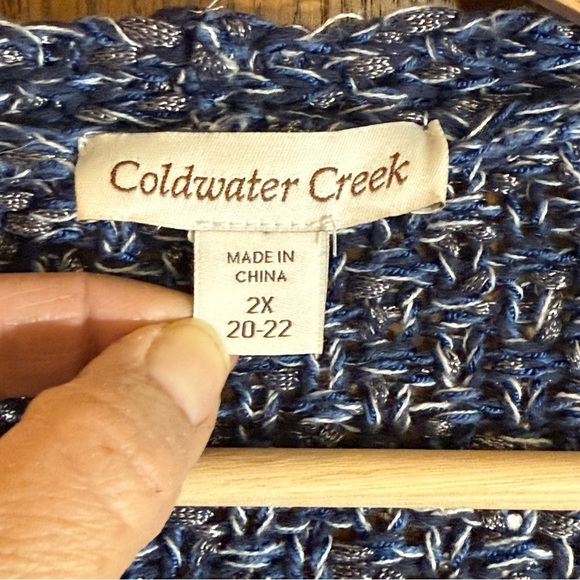 Coldwater Creek Blue/Silver Marled Cardigan Cozy Sweater Size 2X - Picture 2 of 4